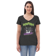 Load image into Gallery viewer, KRASH Smash Women’s recycled v-neck t-shirt